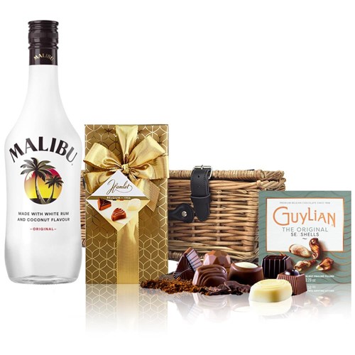 Malibu Original Coconut Rum 70cl And Chocolates Hamper